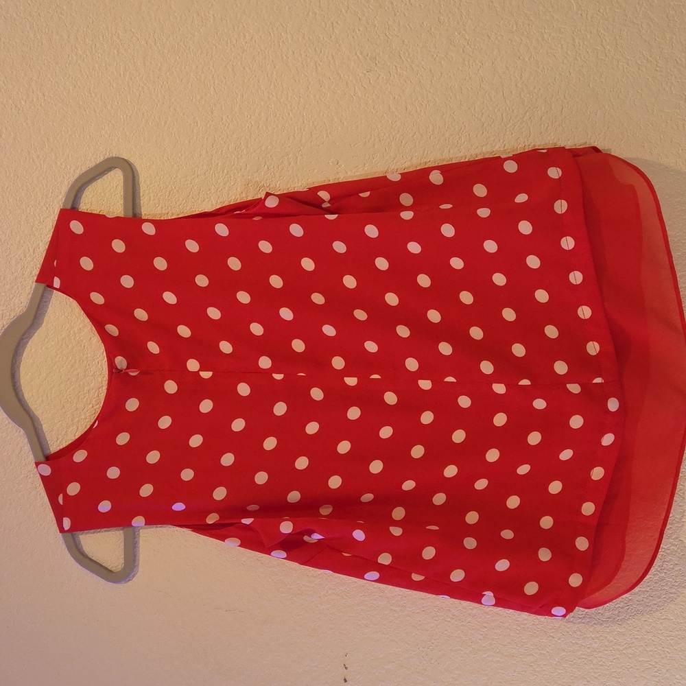 Rose & Olive Polka Dot Top / Size Medium - Picture 3 of 5